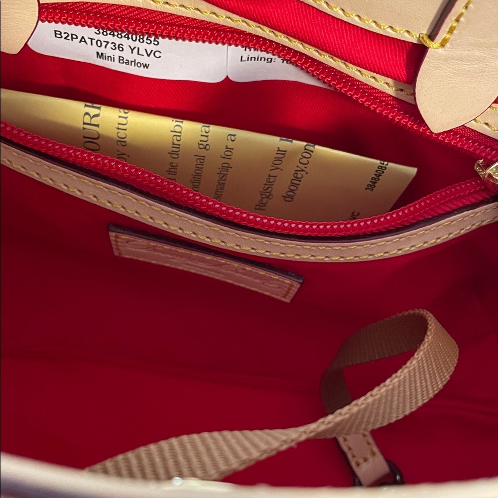 Dooney & Bourke Mini Barlow Tote With Crossbody Strap Patent Leather Yellow‎ NEW - Picture 8 of 10